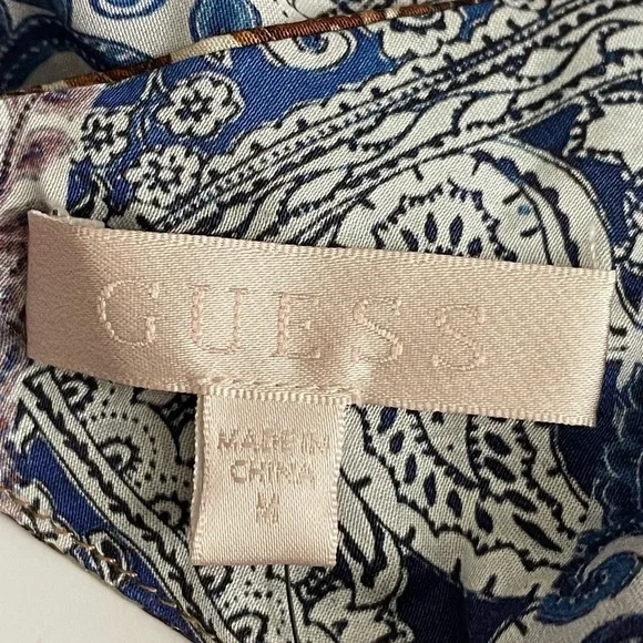 Guess Women's Blue & Brown Paisley V-Neck Cami Top - Picture 8 of 13